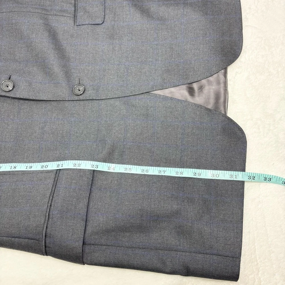 Samuelsohn Business Casual Wool Gray Blue Two Button Blazer for Men Size 42-36 R